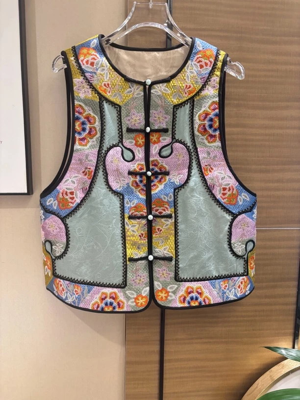 CHIC FAIRY【卿颜】 桑蚕丝花色刺绣马甲