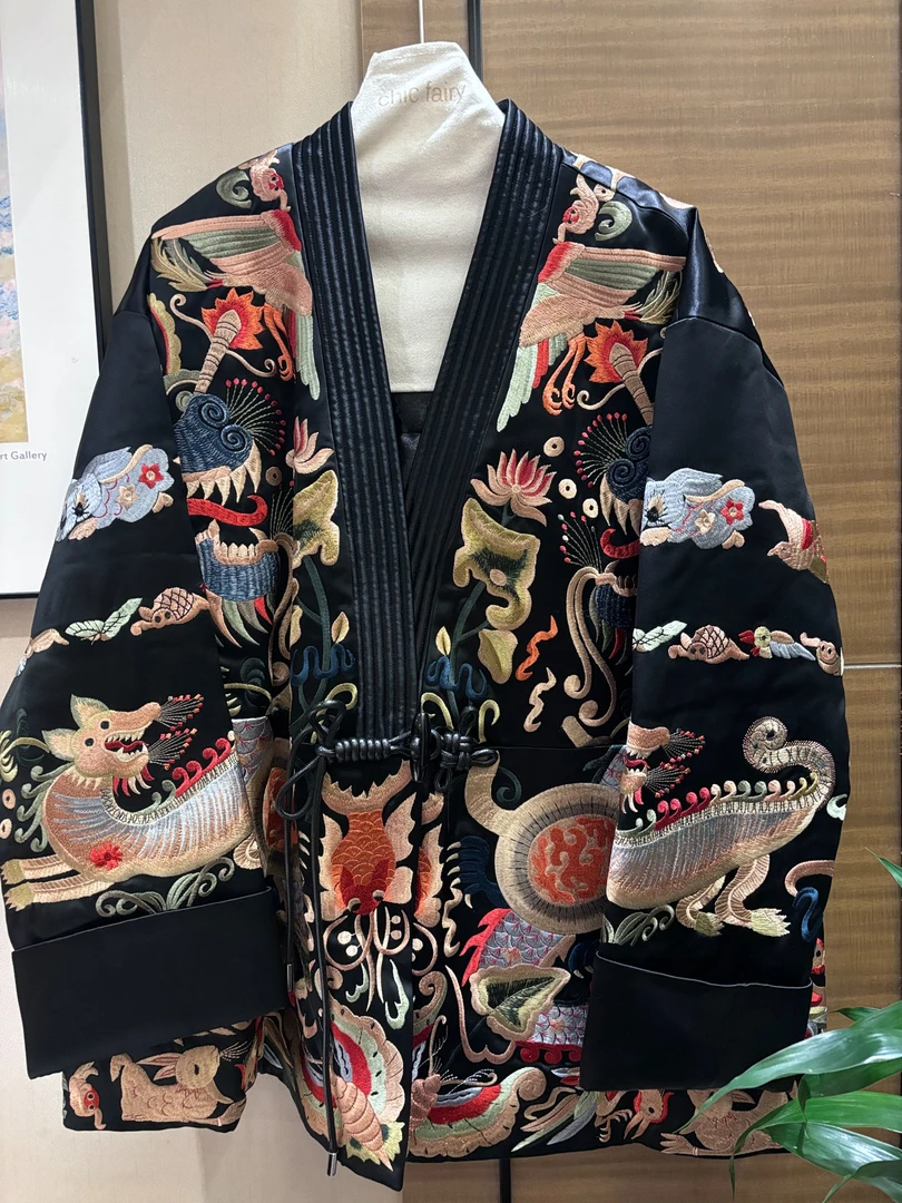 CHIC FAIRY 【以梦为马】 国风重工刺绣夹棉醋酸外套