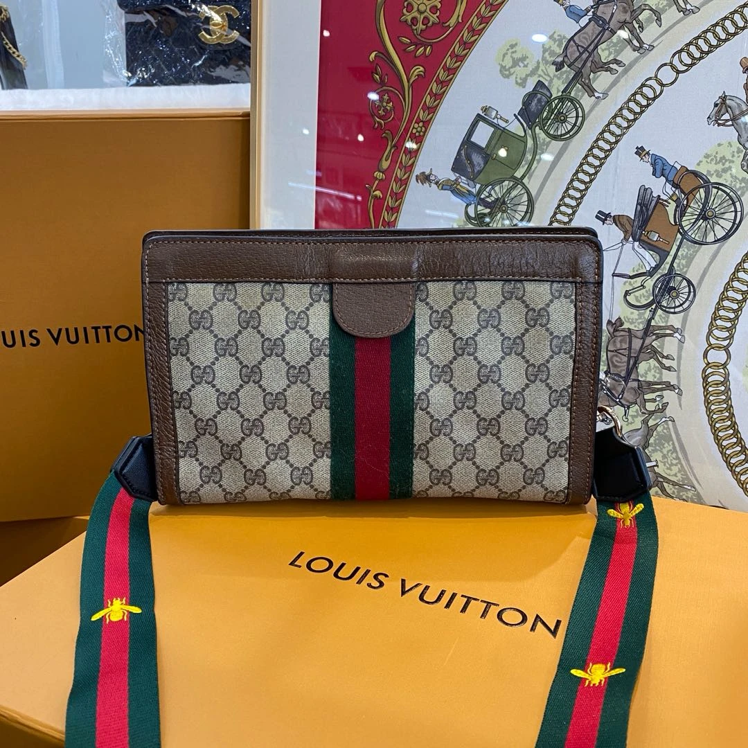 95新 GUCCI/古驰 大有/Gucci 夹子单肩包/WJ0055