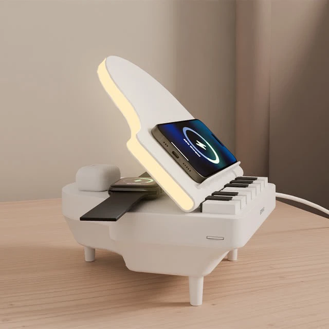 几光 钢琴音箱充电台灯 一机三种方式充电 蓝牙音箱快连 仿真钢琴
