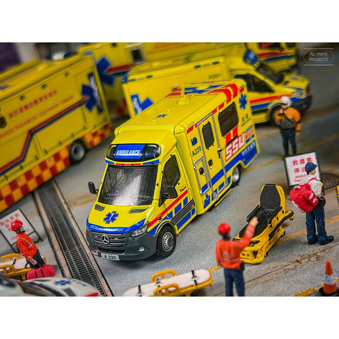 Tiny微影 1:76 奔驰斯宾特 香港消防处救护车SSU A220 合金车模