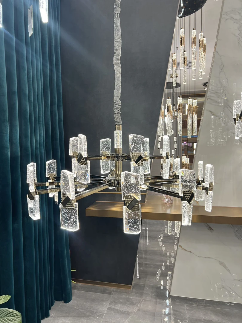 新品幻影系列气泡水晶套餐客厅餐厅家用大气发光客厅灯吊灯