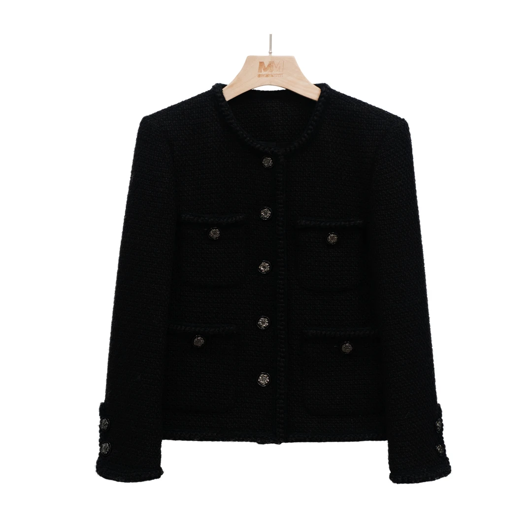 黑色恋人【CO83498】小香风外套2024新款上新