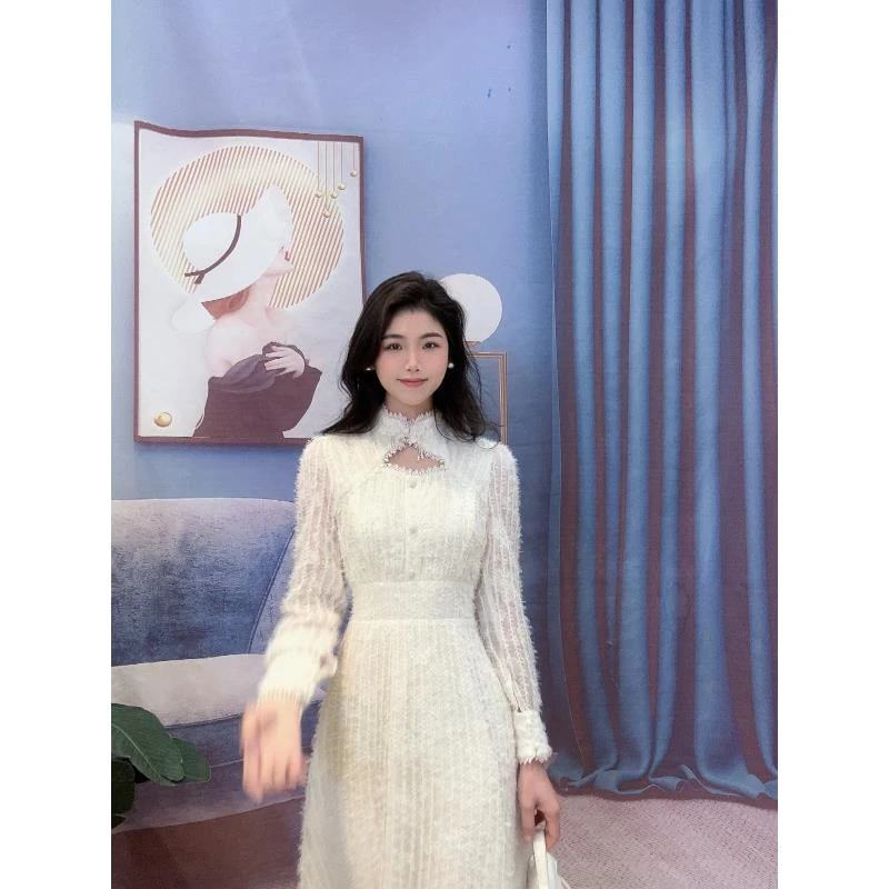 新中式国风改良茶服女春秋富家千金御姐风温柔打底连衣裙