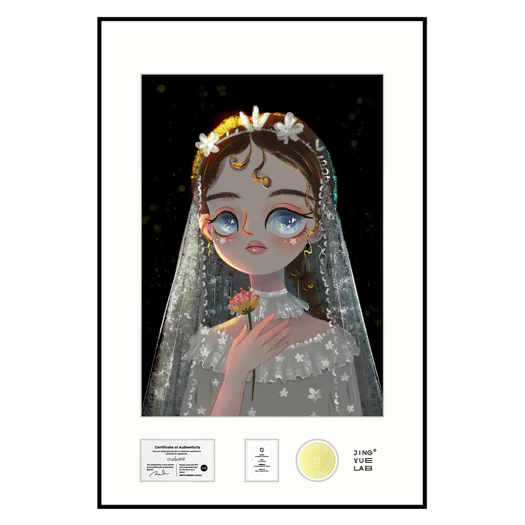 境阅｜minor限量签名NFC版画美萌少女客厅走廊沙发家居装饰画装裱