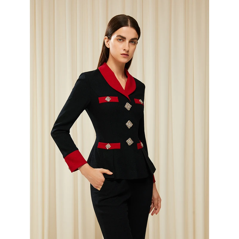 Song of Song歌中歌撞拼接肌理感修身显瘦女上衣5C33370030