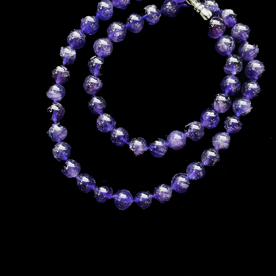 天然紫水晶妈妈链圆珠8mm多样性发货Q111