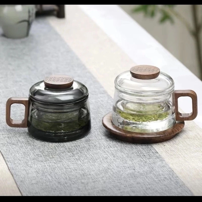 玻璃过滤泡茶杯耐高温茶水分离办公室水杯迷你小形泡茶杯家用茶具