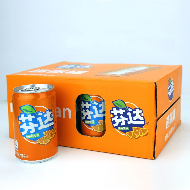 出品芬达200ml罐装果味橙味含糖无糖休闲饮品