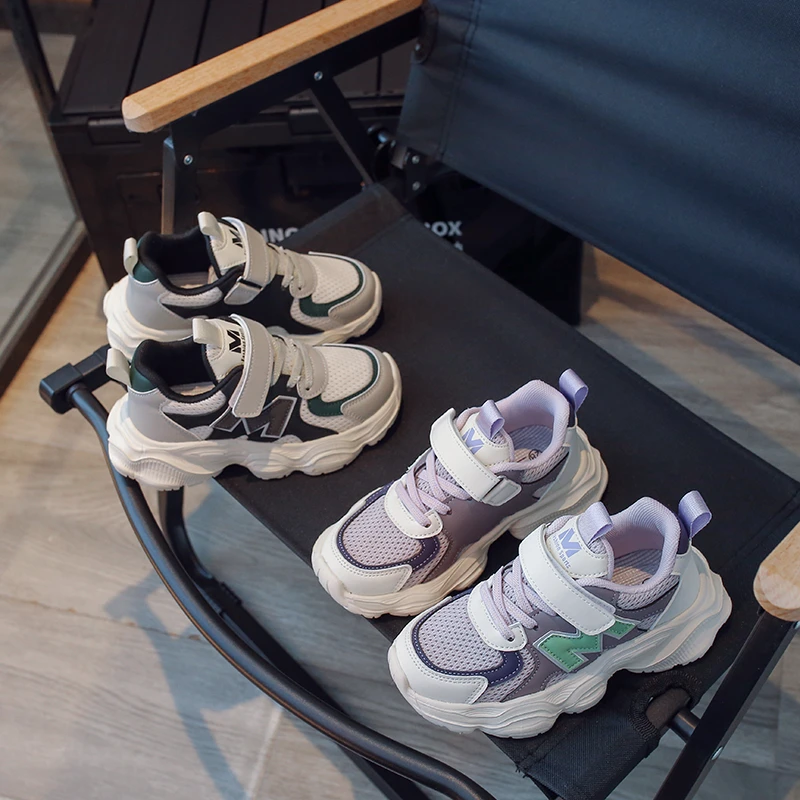 儿童运动鞋2024春季新款韩版休闲风中大童时尚网面百搭跑步鞋