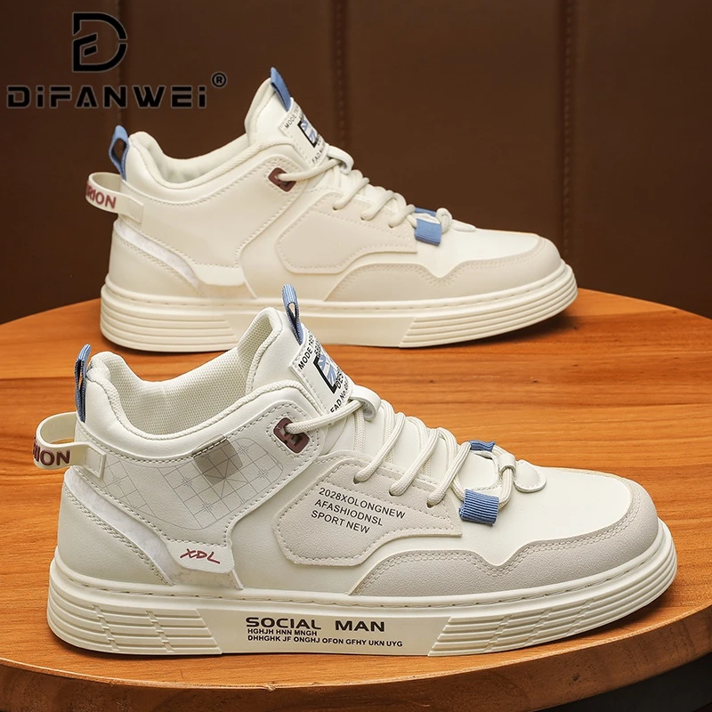 夏季男鞋学院风ins休闲运动耐磨小白板鞋子男士复古百搭高帮潮鞋