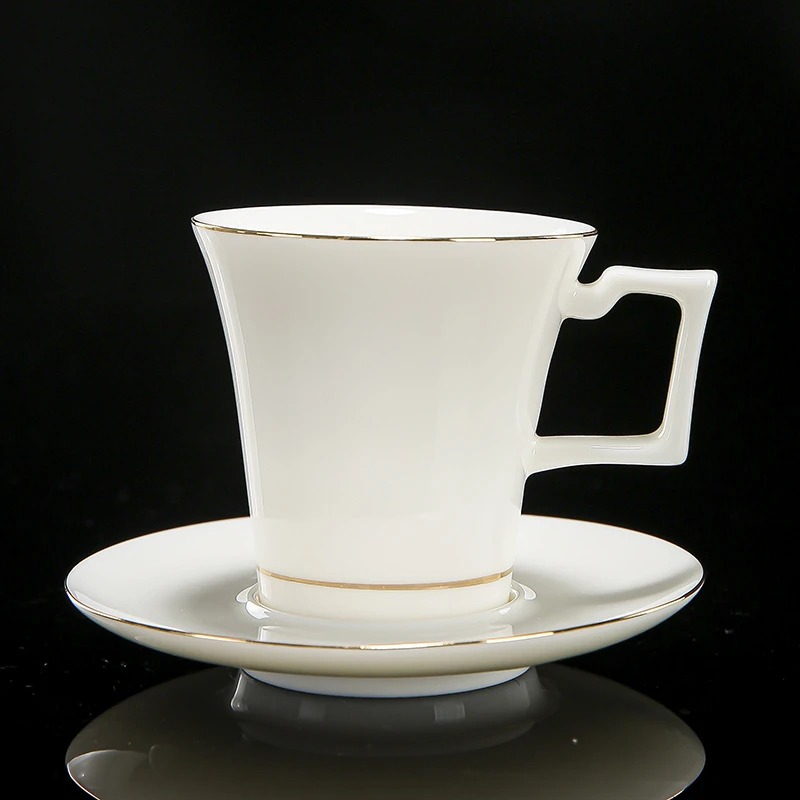 带把防烫羊脂玉描金茶杯大号品茗杯主人杯创意功夫茶杯陶瓷单杯