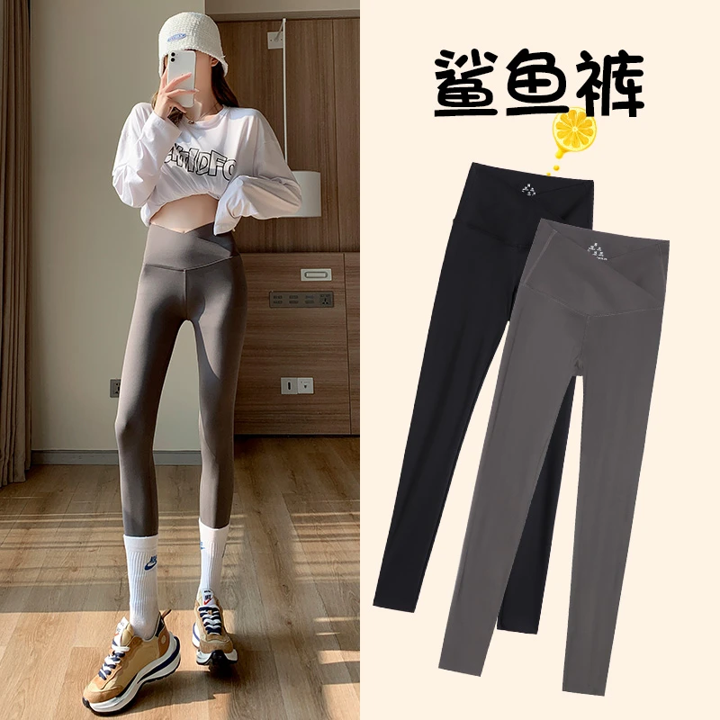 艾欧唯春秋款鲨鱼裤女外穿春秋冬季健身瑜伽高腰提臀打底芭比裤子