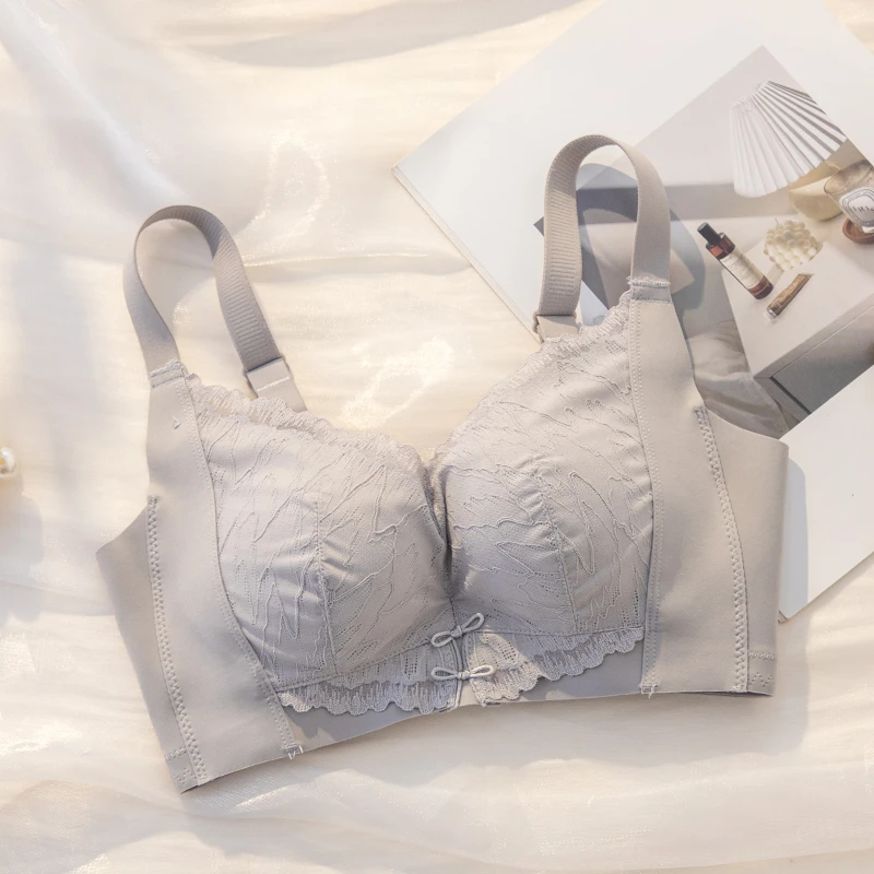 内衣女大胸显小瘦调整型聚拢夏季薄款无钢圈收副乳防下垂文胸胸罩