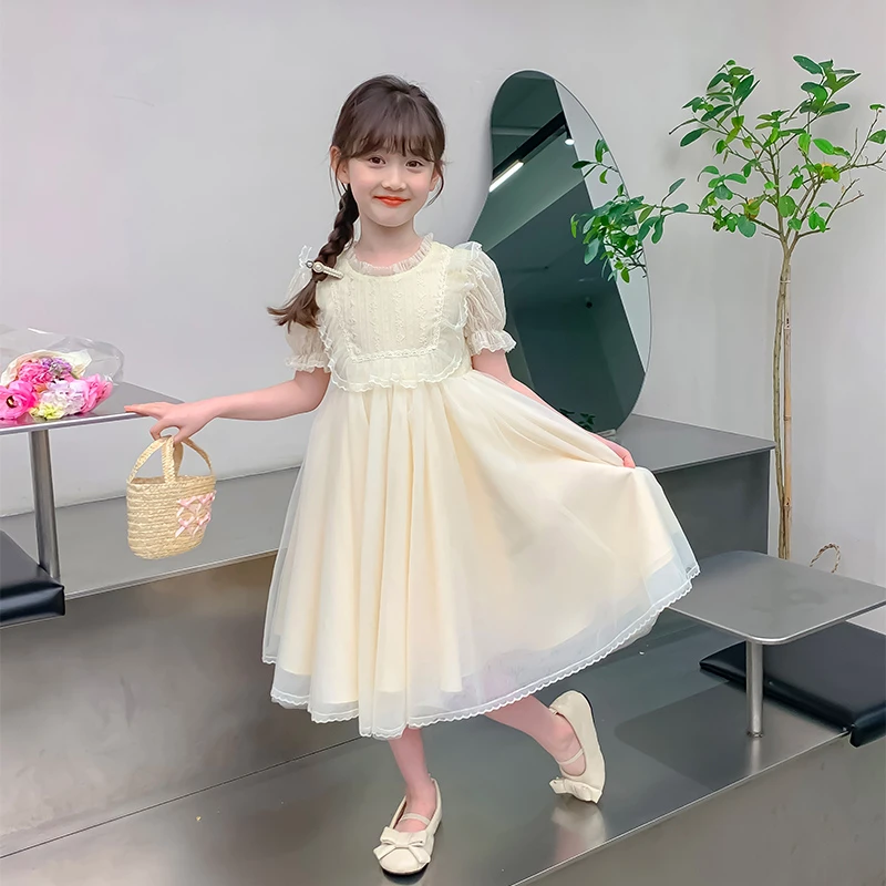 女童连衣裙夏装2024年新款儿童礼服公主裙洋气中大童裙子夏季