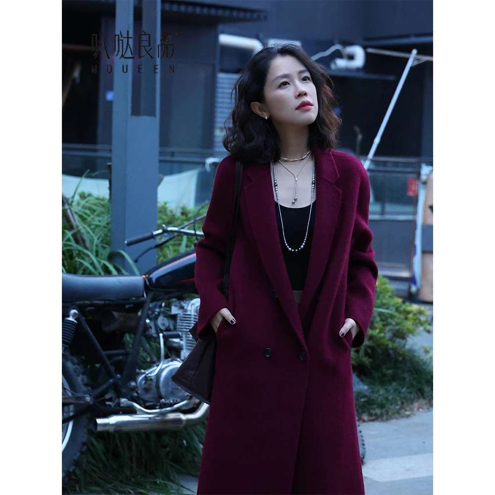 【叭哒不惑】 拾花归 绵羊毛气质时尚休闲百搭女士秋冬大衣
