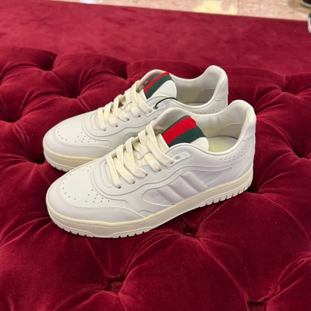 未使用 GUCCI/古驰 Gucci男女同款白色全皮re-web运动鞋 秀款