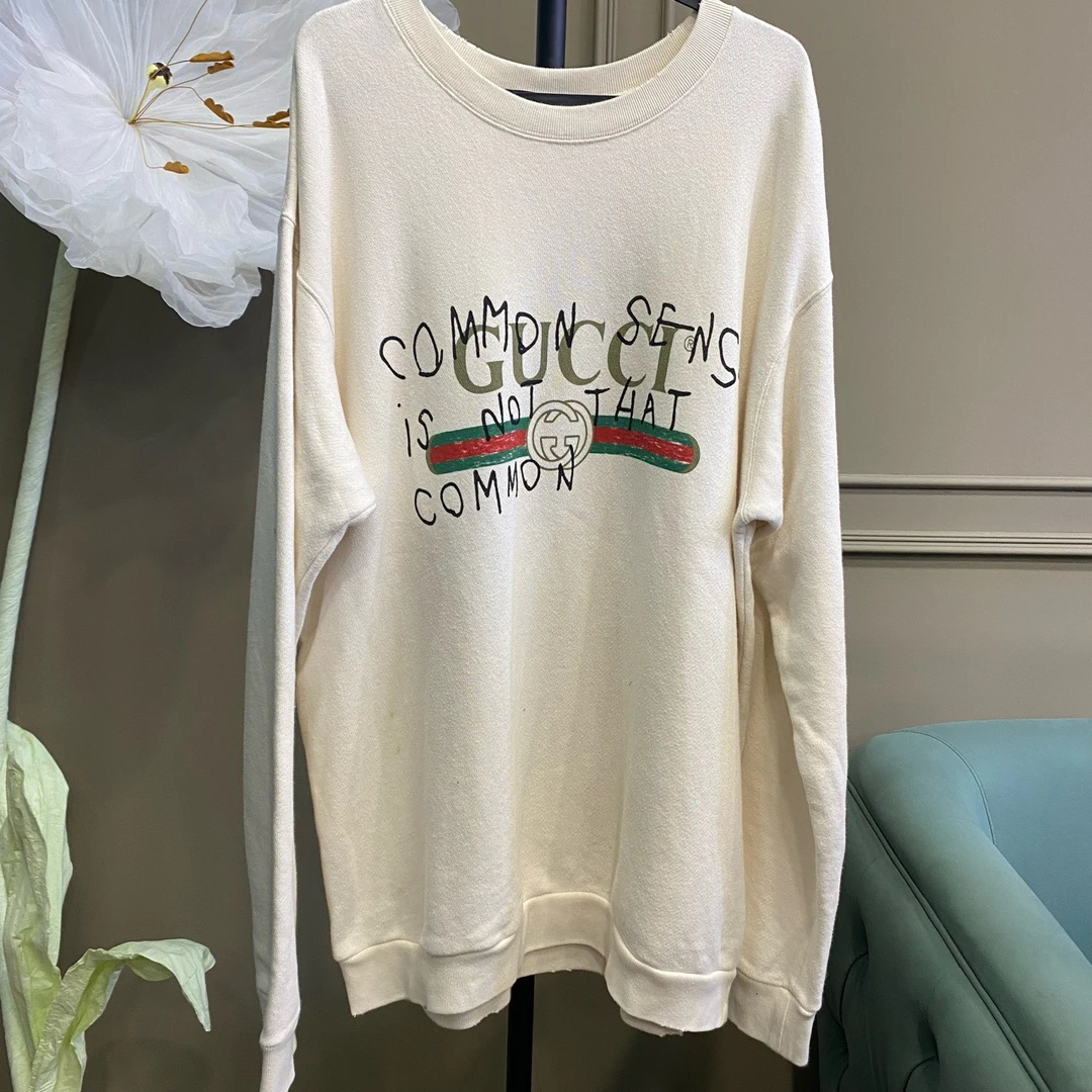 95新 GUCCI/古驰 潮服/Gucci古驰/xl码/白色圆领卫衣/70290257