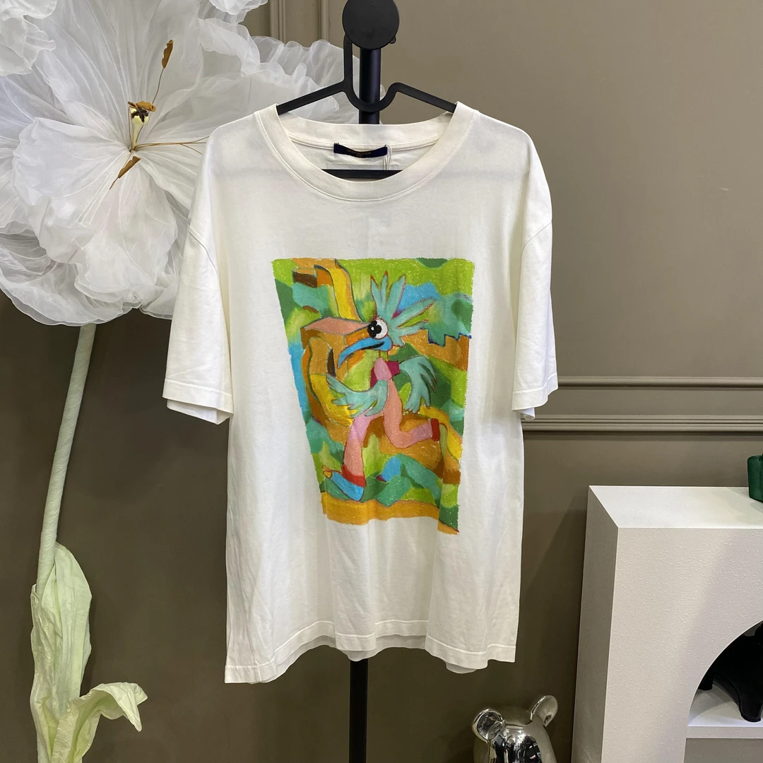 95新 LouisVuitton/路易威登 潮奢/lv/XL码/白色短袖/01500023