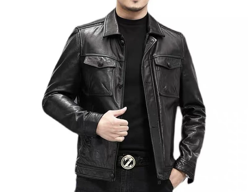 海宁男式真皮外套