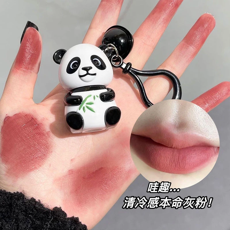 小熊猫钥匙扣唇泥丝绒雾面哑光唇釉学生党平价口红清冷感唇釉显白