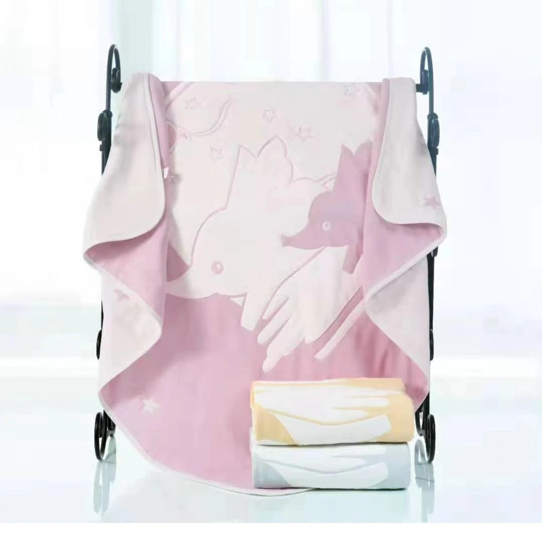 缎染6层纱布独花童被 120*120 柔软亲肤舒适（直播展示为准）