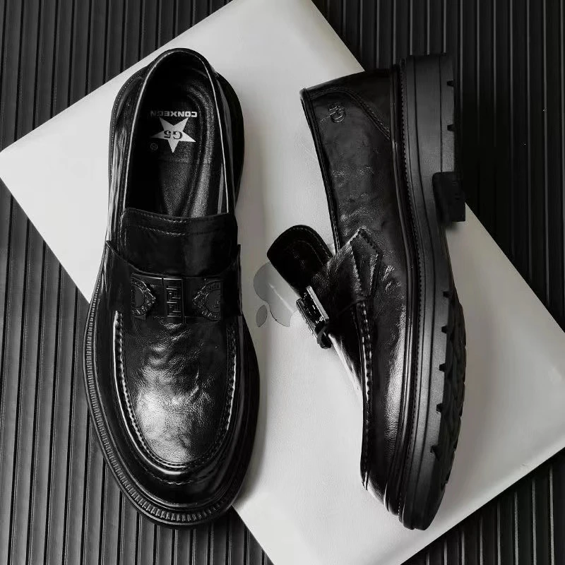 男鞋2023新款男韩版乐福鞋休闲皮鞋男2023新款高档英伦帅气鞋子男