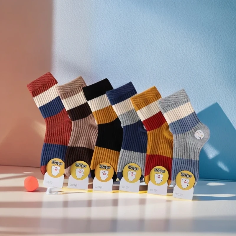 新疆包邮儿童男孩女孩针织中长腰秋冬吸汗透气舒适简单条纹款