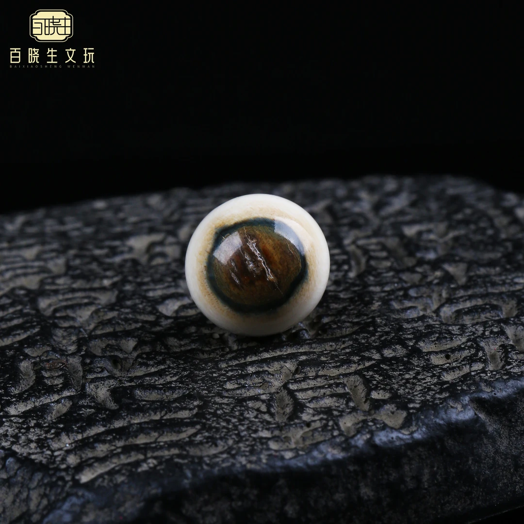 【3.5A】猛犸牙 蓝眼睛 12mm 散珠 单颗（牙裂属于正常介意慎拍）