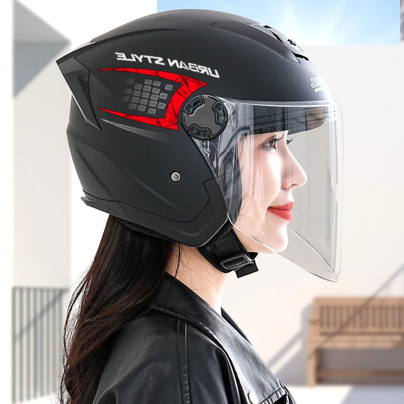 3C认证头盔电动摩托车男女四季通用秋冬防寒保暖骑行安全帽半盔