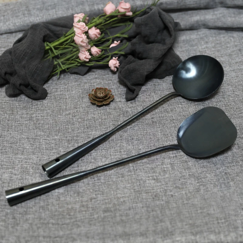 传统铁勺铁铲家用炒菜铲子复古加厚菜勺