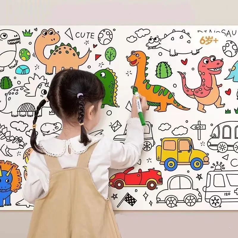 儿童涂鸦画卷超长填色绘画大画纸册幼儿园宝宝涂色画册画本【卷轴】