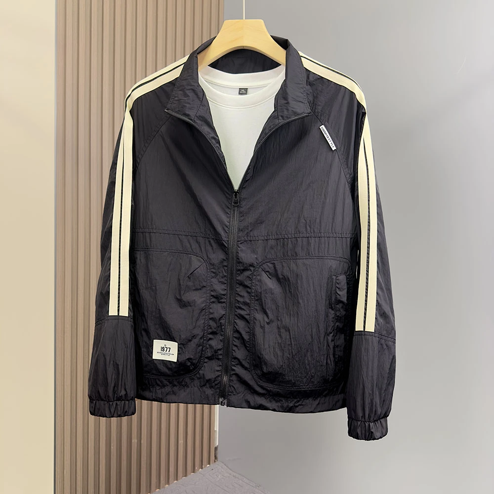 防晒服休闲男外套夏季运动立领薄款夹克潮流时尚百搭情侣款皮肤衣