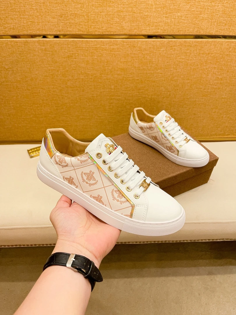 欧洲站新款小蜜蜂男鞋百搭休闲小白鞋韩版透气时尚潮鞋夏季板鞋男