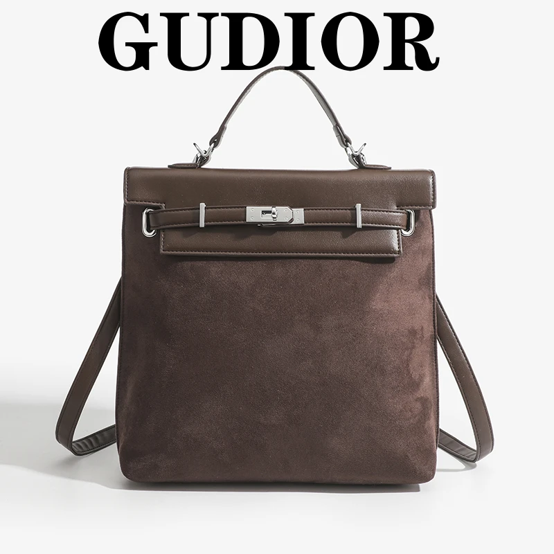 GUDIOR【日落大道】小众磨砂复古凯莉春夏新款单肩手提大容量双肩包