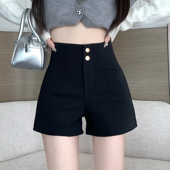 2025新款夏季外穿内搭休闲弹力短裤女高腰修身显瘦百搭A字靴裤潮