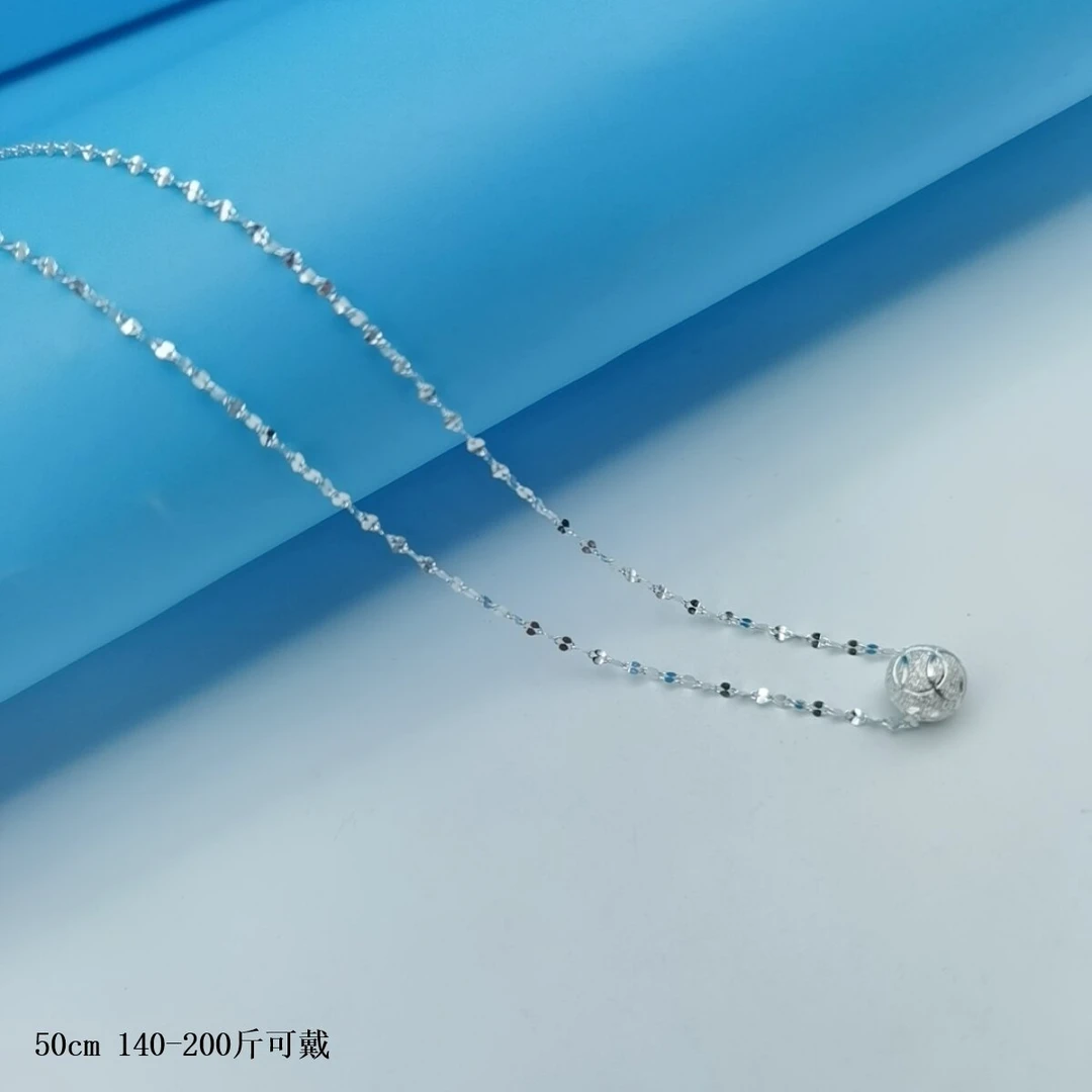 坠链均足银 9999纯银【嘴唇链】+足银【转运珠珠】礼物轻奢百搭50厘米