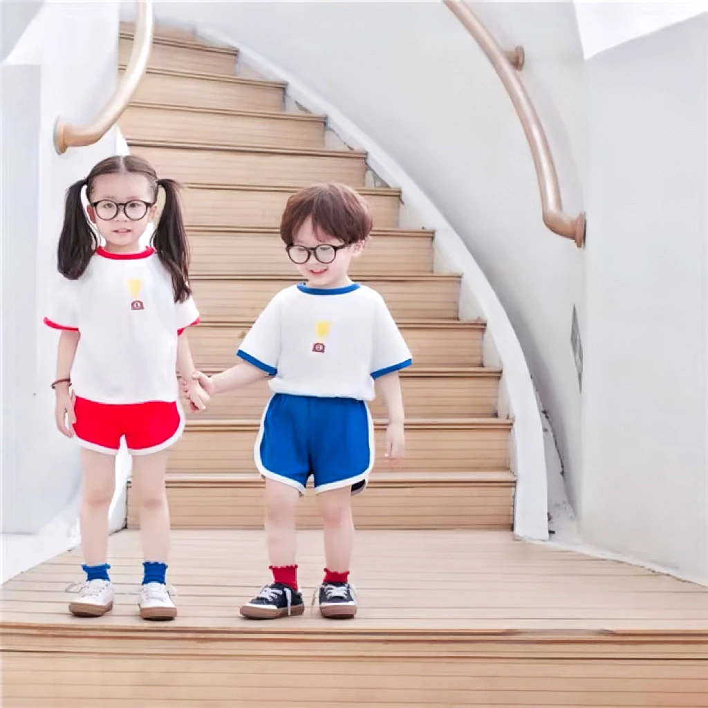 夏款男女童宝宝短袖套装纯棉两件套特价童装洋气休闲