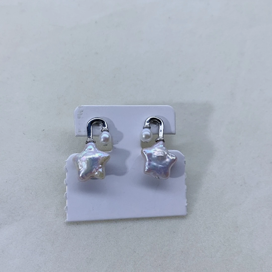 淡水珍珠耳饰银S925镶嵌