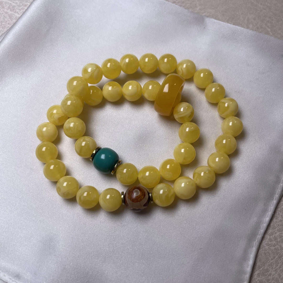 【黄花纹】10mm双圈跑环款精工优选手串