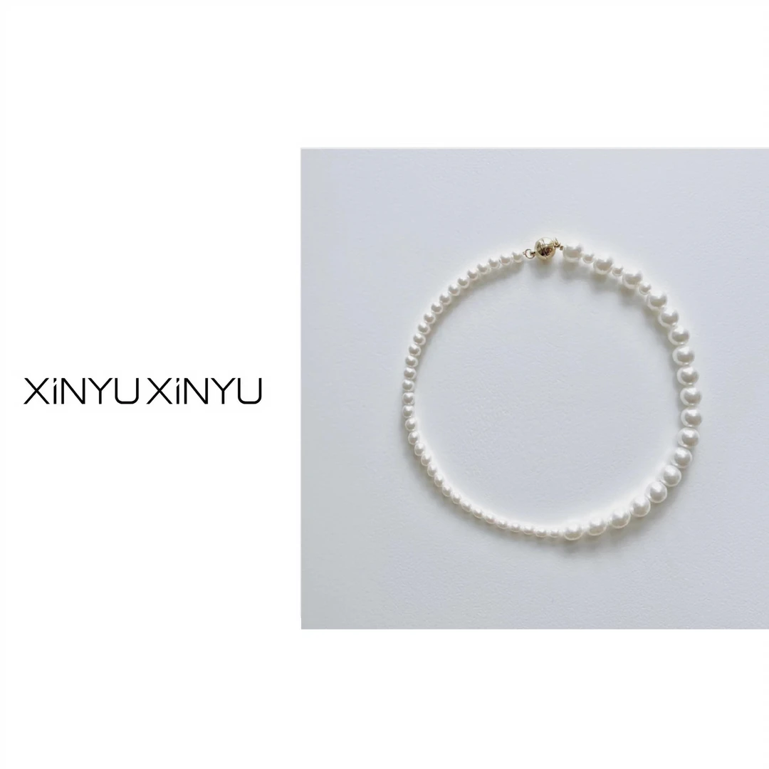 非金属仿珍珠项链 XINYU/芯与 大小珠珠简约项链 XL365 气质素款