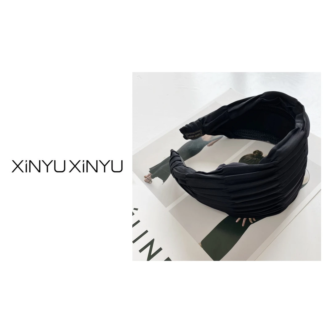 非金属布艺发饰 XINYU 时尚宽边褶皱布质发箍 FG015 气质法式ins
