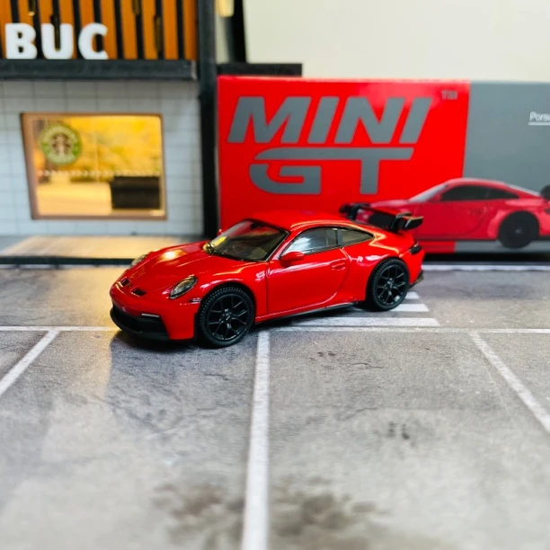 MINIGT 1:64 保时捷911 GT3 662号 红色 合金汽车模型