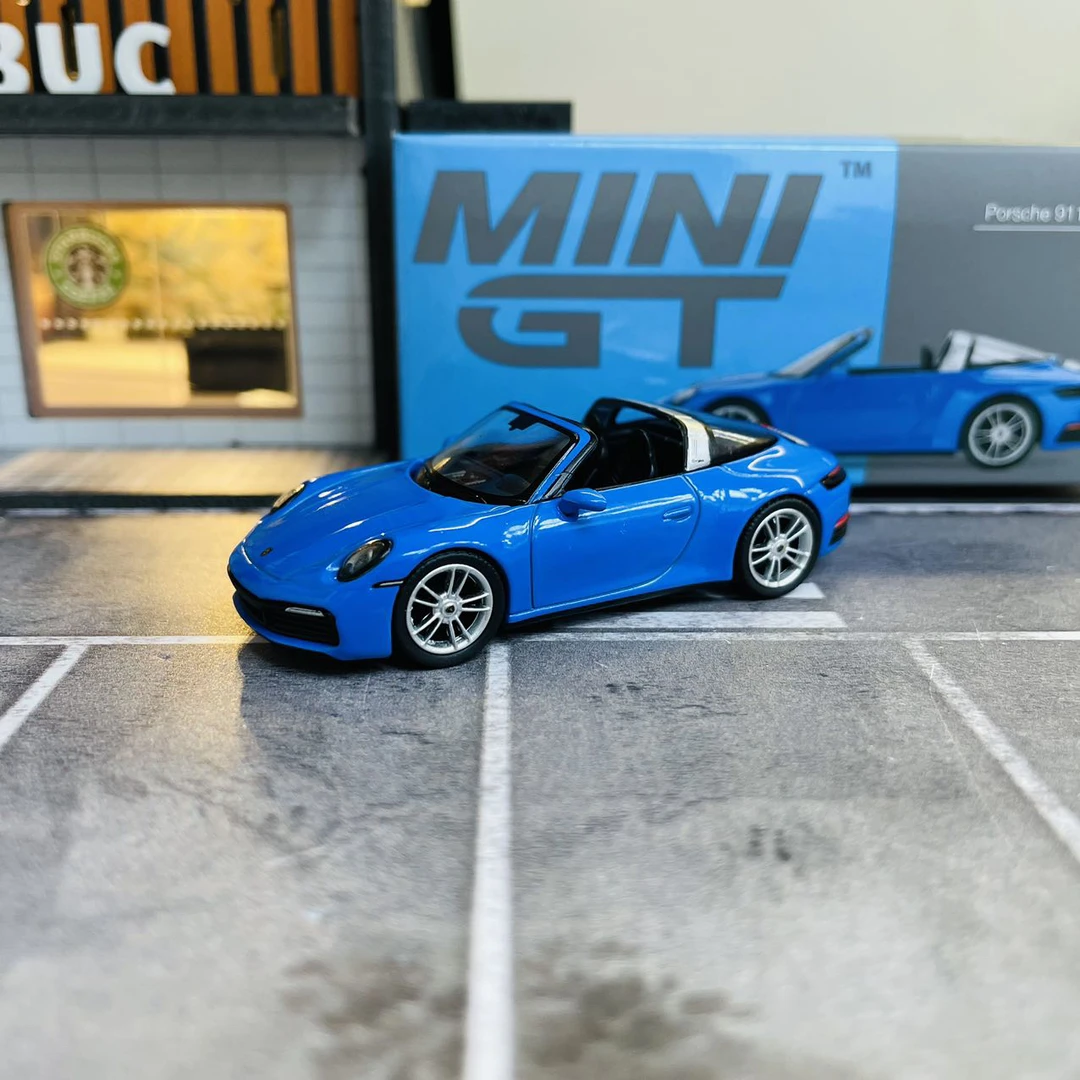MINIGT 1:64 保时捷911Targa 4S 610号 蓝色 合金汽车模型