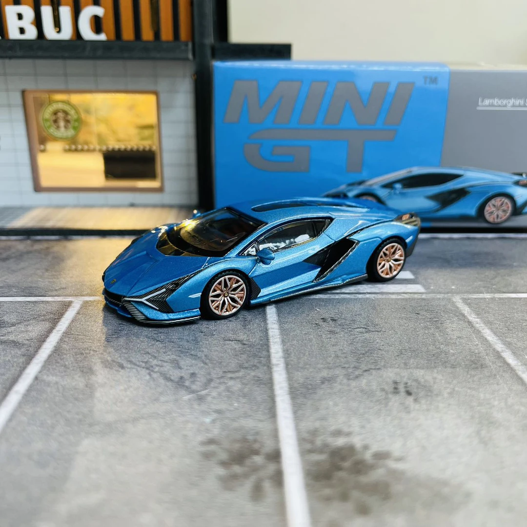 MINIGT 1:64 兰博基尼闪电 573号 蓝色 合金汽车模型