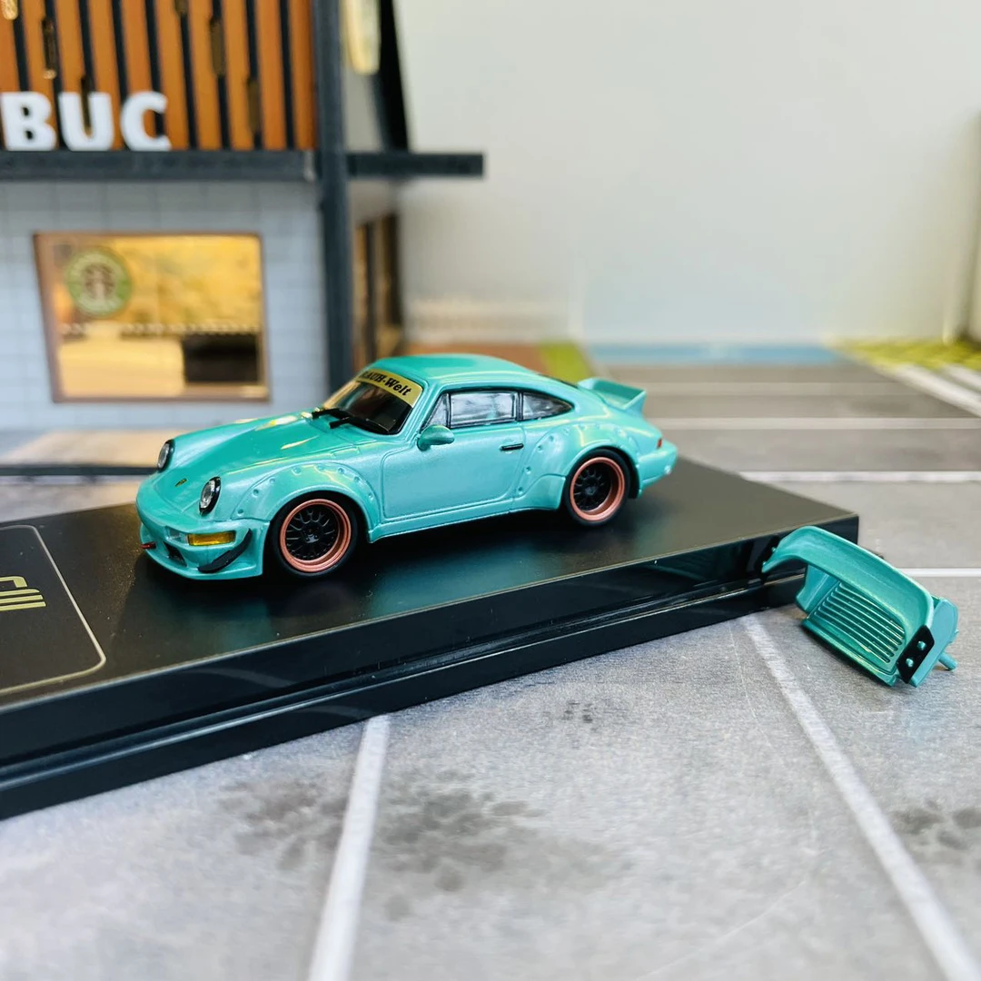 CM 1:64 保时捷964 金属蒂芙尼蓝 合金汽车模型