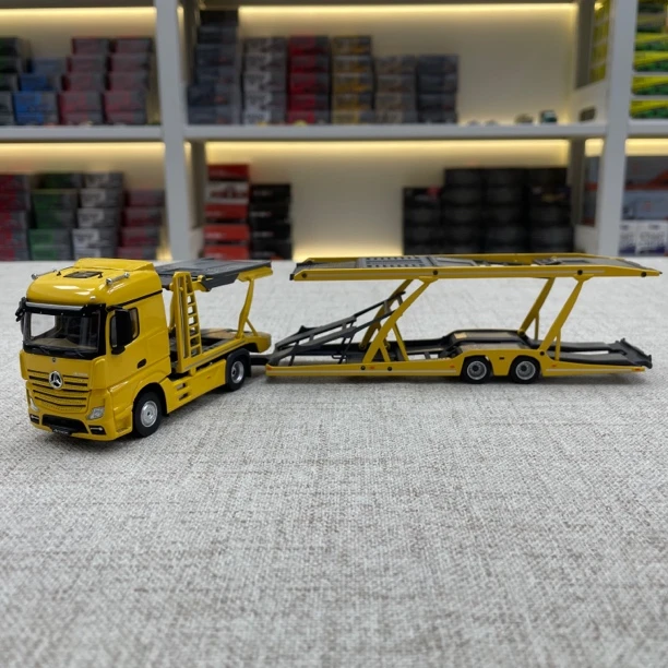 UM 微影 1:64 奔驰 双层轿运 拖车 黄色 合金汽车模型