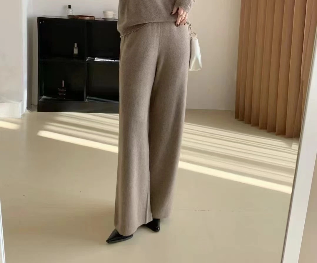 【超经典】女士四平针加厚羊绒裤秋冬加倍保暖时尚显瘦休闲裤83029