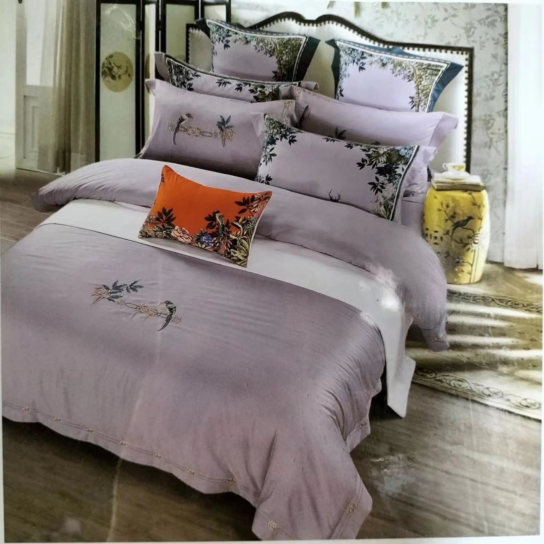 高端轻奢床品四件套高定款素秋