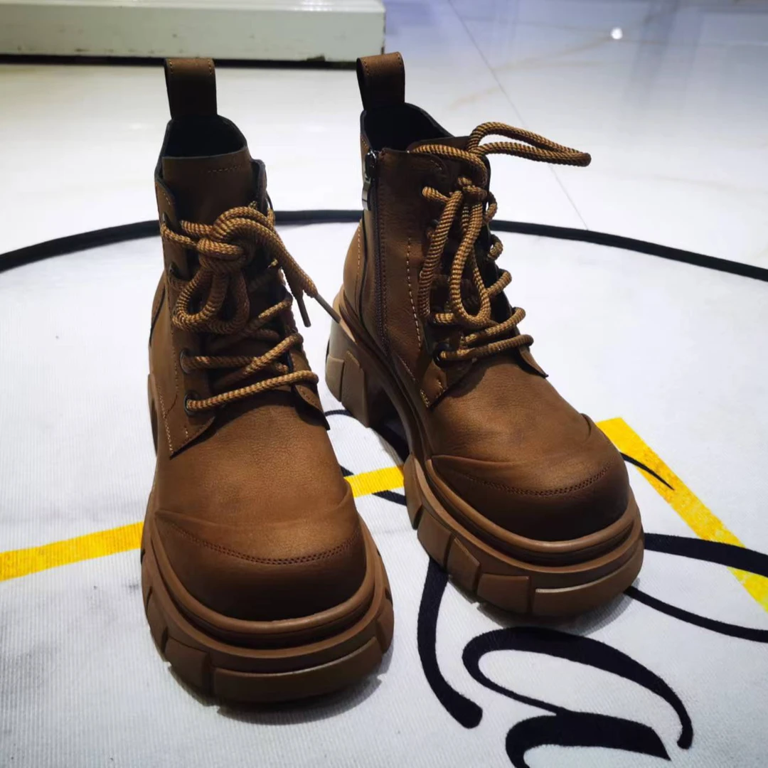 女款时尚高定加绒秋冬休闲马丁靴女鞋6125-560